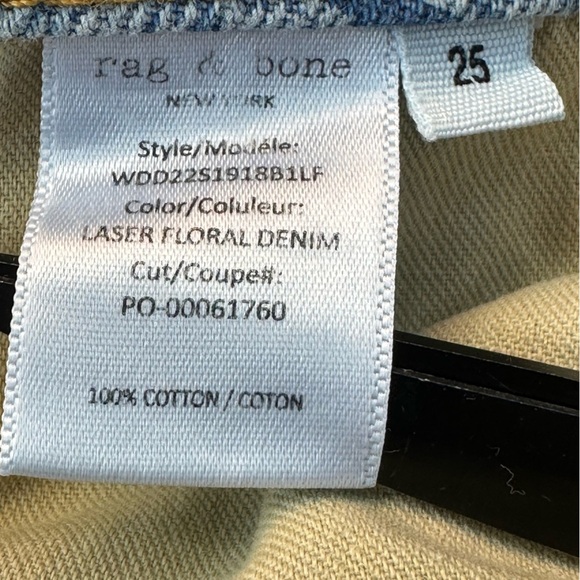 Rag & Bone Maya High Rise Floral Laser Print Raw Hem 6” Jean Short Size 25 EUC! - Picture 15 of 15